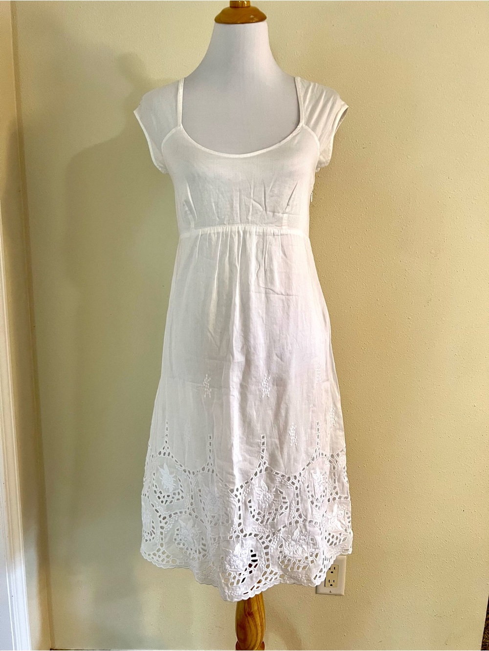 Theory White Eyelet Midi Dress